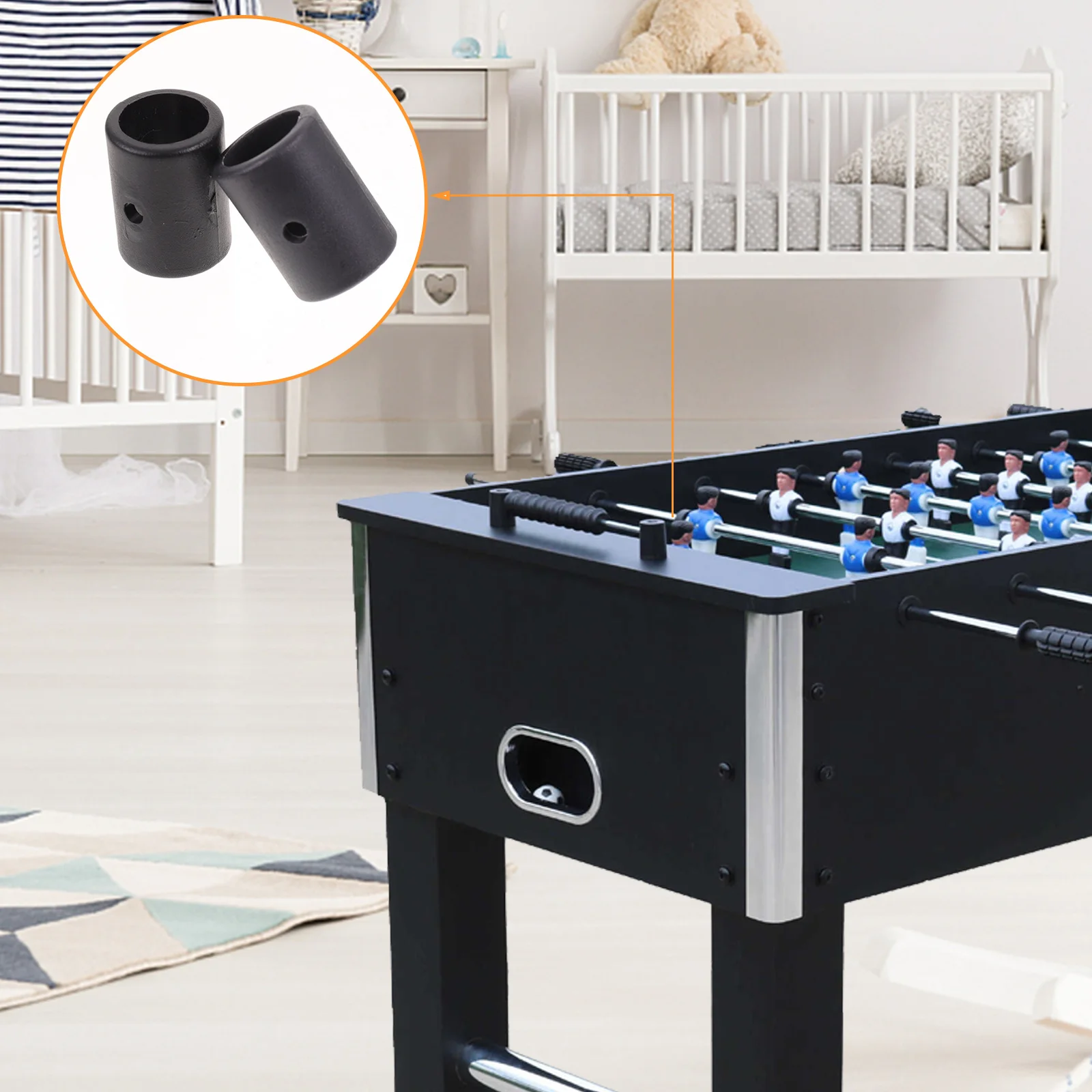 16 قطعة فووسبالل رود نهاية قبعات طاولة كرة القدم اكسسوارات عالية التأثير بولي كلوريد الفينيل استبدال المقابس لطاولة فووسبالل مجلس تحمل