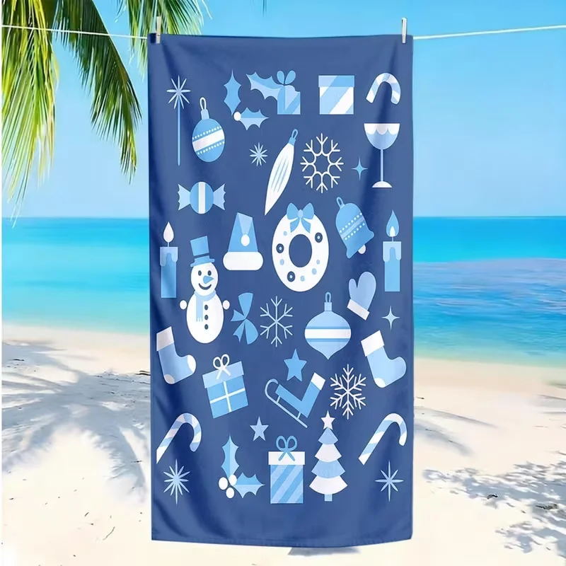 Pink Flamingo Bikini Flip Flop Beach Towel Sand Free Quick Dry Blanket Tropical Summer Holiday Element Print Towel