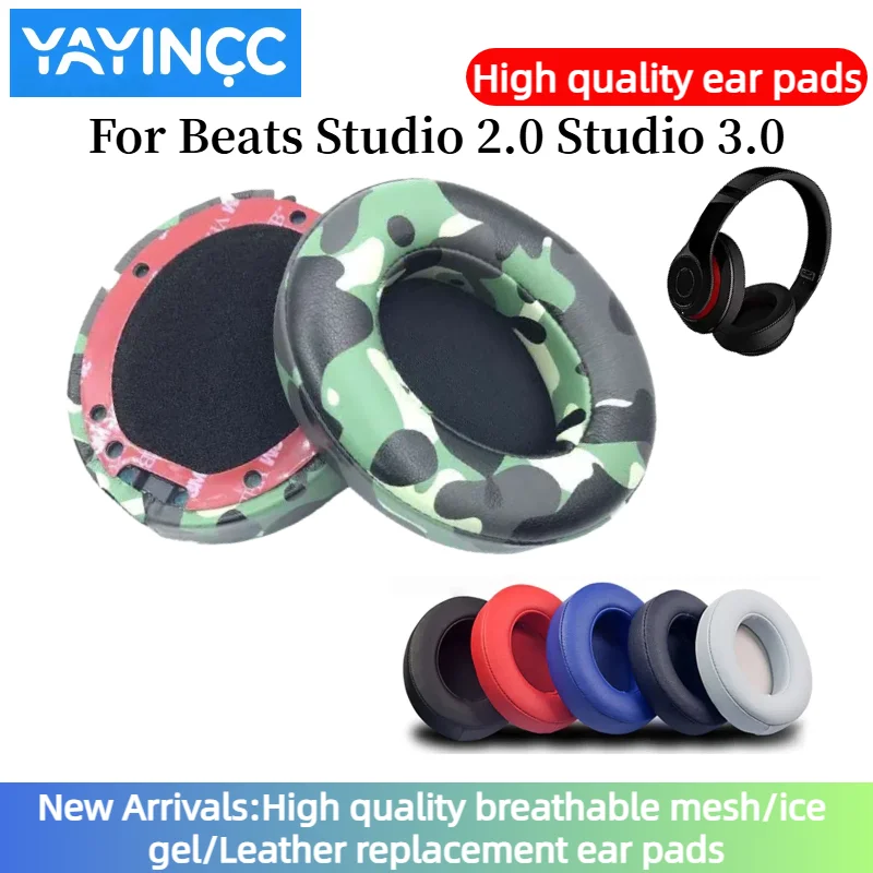 交換用プロテインスキンイヤーパッド、メモリーフォームイヤークッションカバー、Beats Studio 2.0、Studio 3.0、ゲーミングヘッドセット用イヤーマフ、イヤーパッド