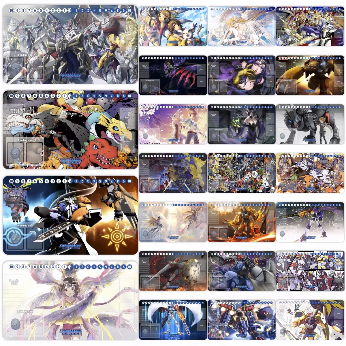 Digimon Playmat Royal Knights Omnimon Alphamon DTCG Mat Lilithmon Wargreymon Diaboromon Angewomon Agumon Yagami Hikari Mouse Pad
