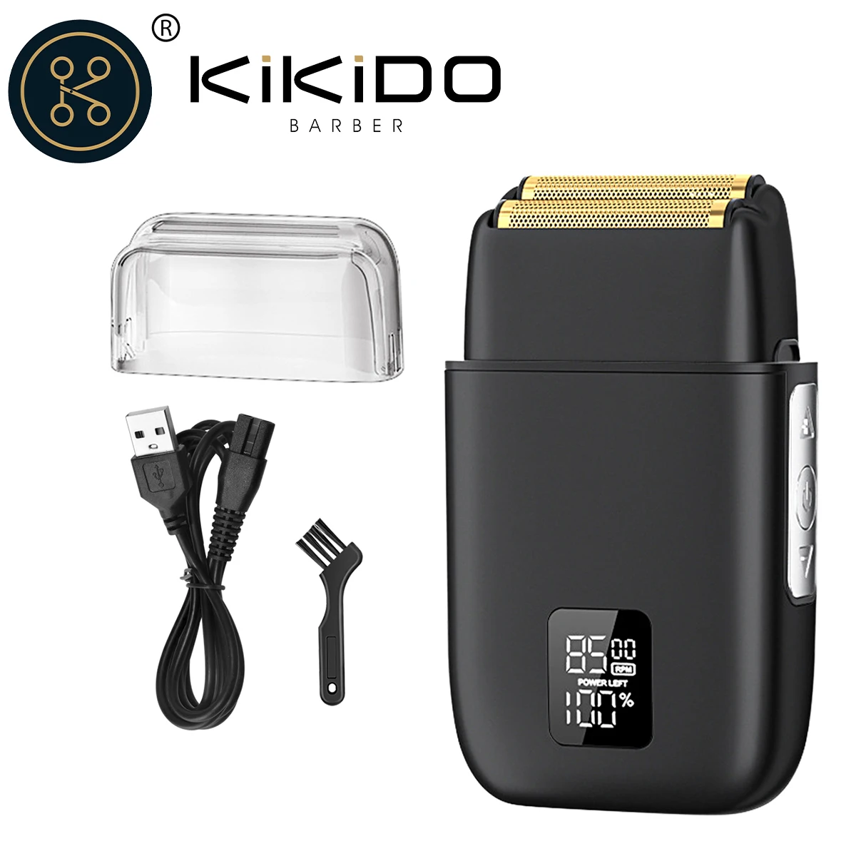 

Электробритва KIKIDO, профессиональная бритва 8500 об/мин ﻿ IPX6 Водонепроницаемый триммер для бороды Портативная дорожная модная бритва для волос для мужчин