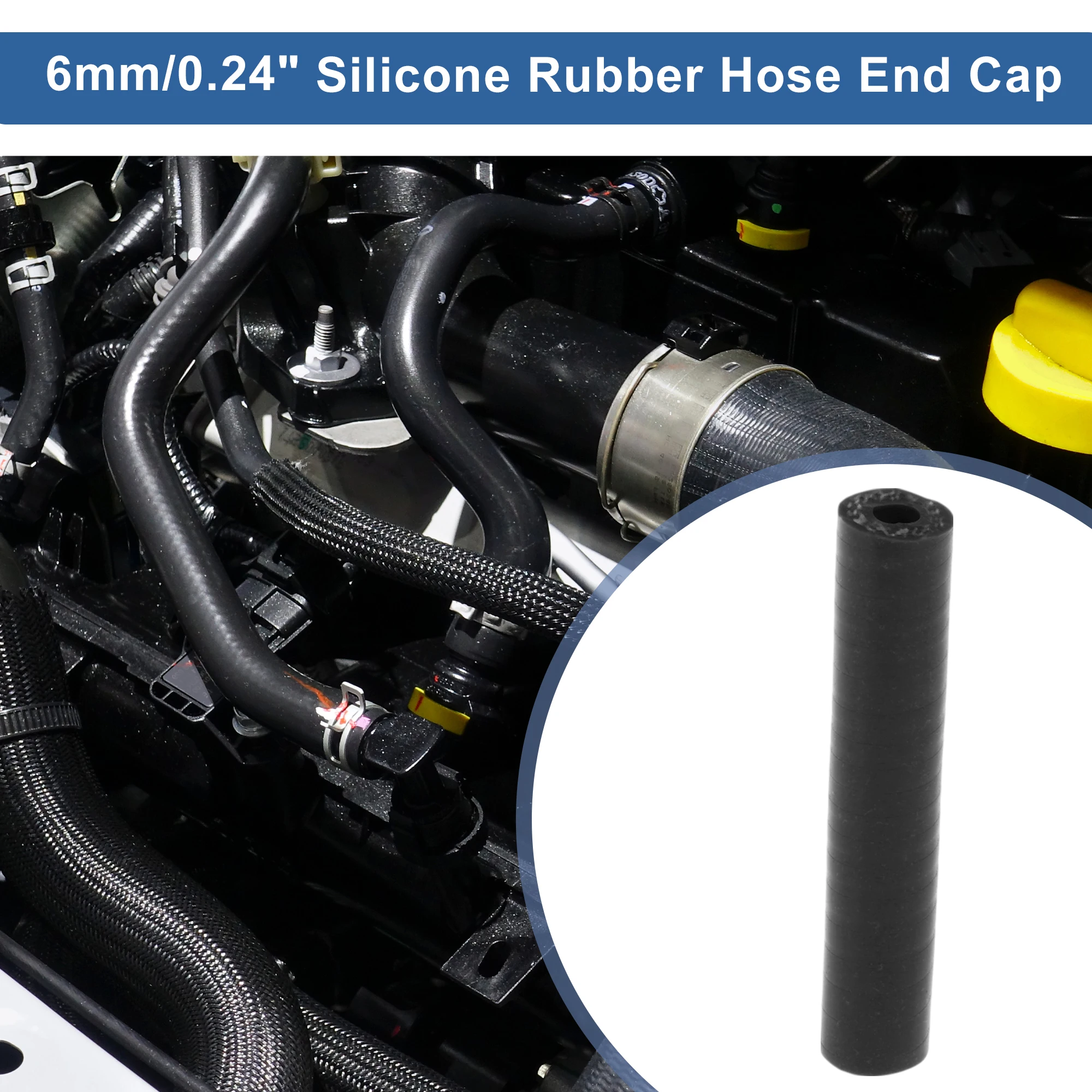 X Autohaux 6mm 8mm ID 0 Degree Straight Coupler Silicone Hose 3 Layers of Cloth Intercooler Heater Turbocharger Air Intake Pipe