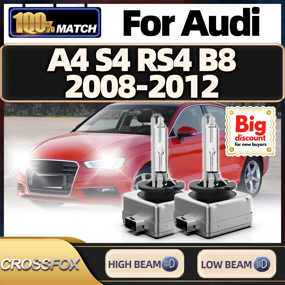 

CORSSFOX Super Bright Xenon Headlamp Ampoules D3S HID Car Xenon Headlight Bulbs For Audi A4 S4 RS4 B8 2008 2009 2010 2011 2012