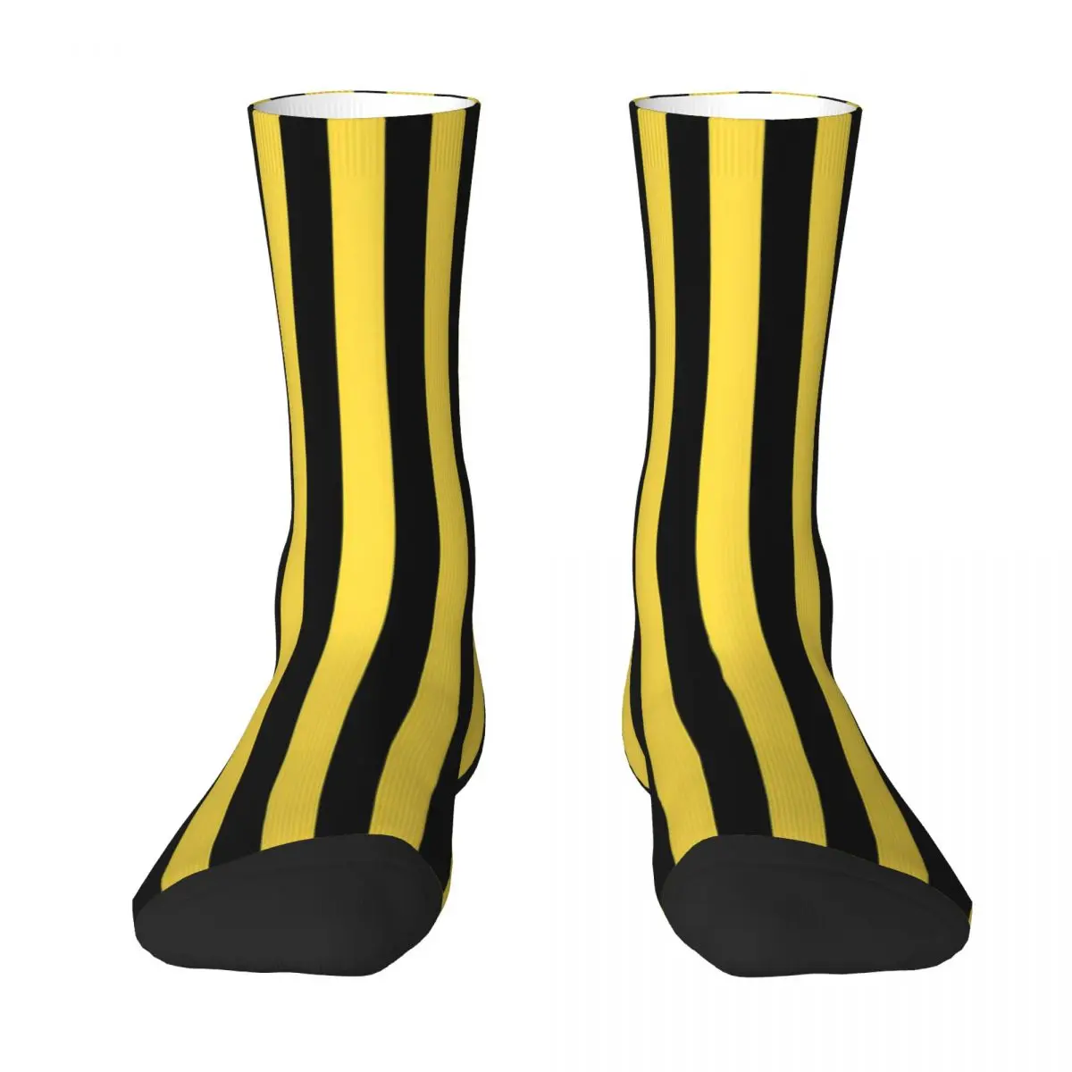 Vertical Striped Stockings Black And Yellow Pattern Fashion Socks Winter Anti Sweat Socks Girls Outdoor Breathable Socks