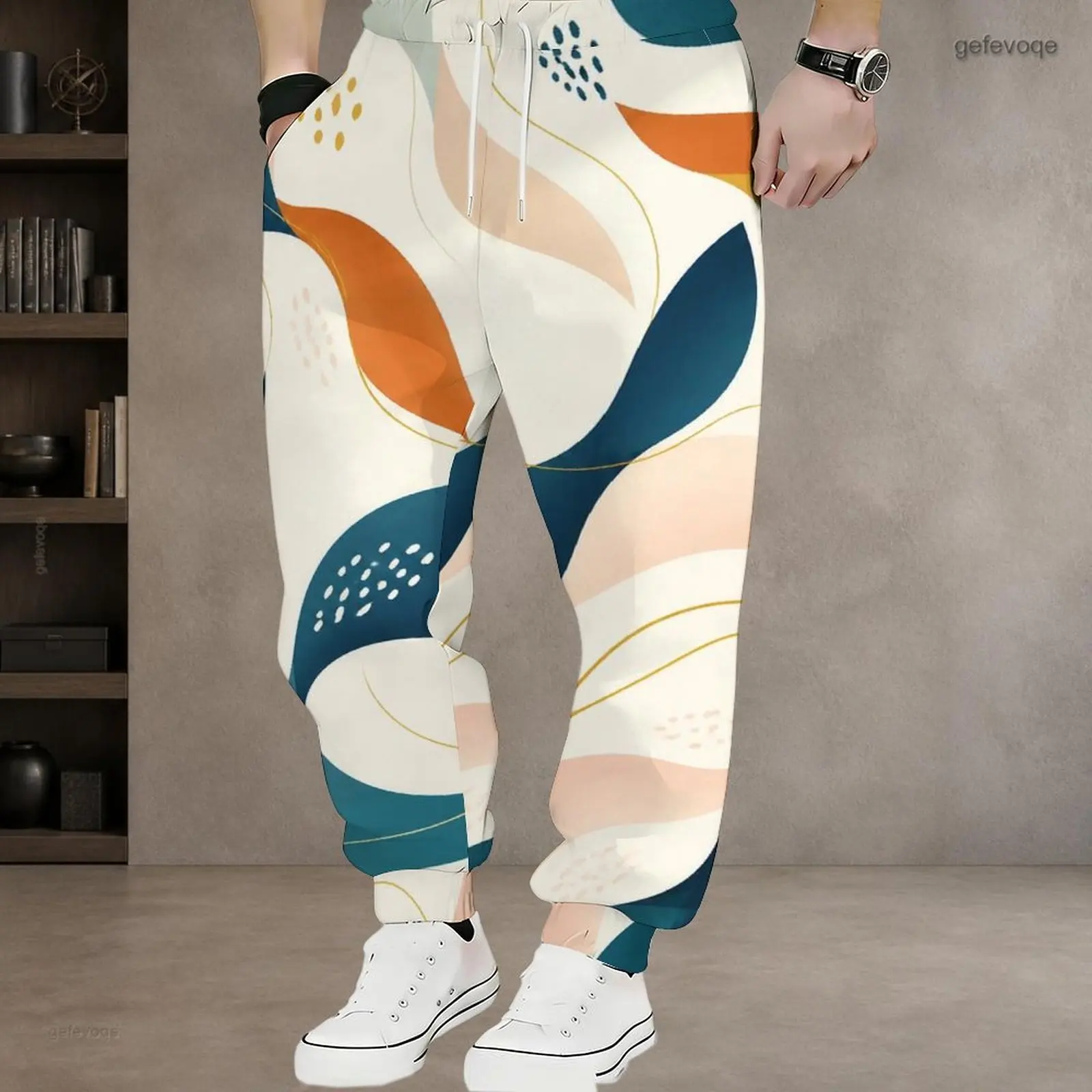 Men's Printed Drawstring Joggers — product detail 7