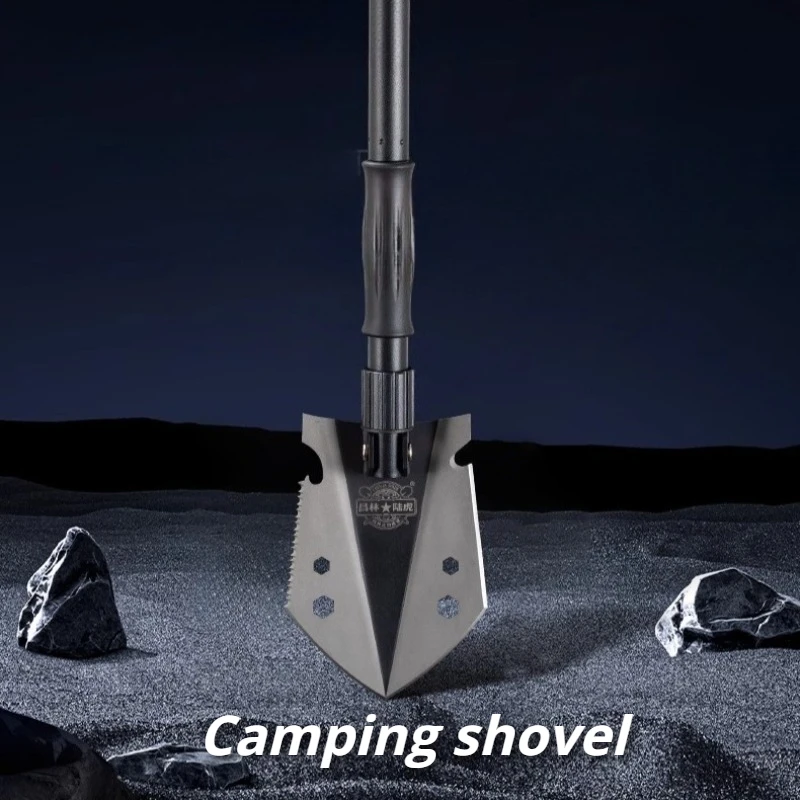 Garden Durable Camping Shovel Folding Portable Adjustable Sturdy Mental Fishing Shovel Outdoor Practical Camping Equipment