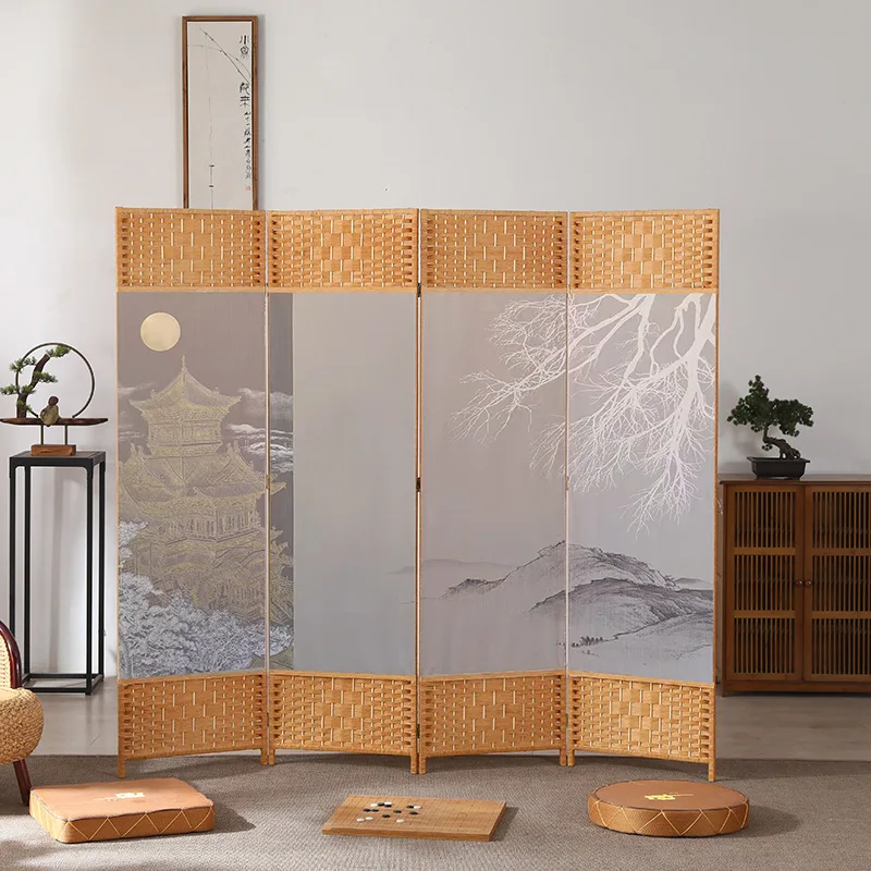 Chinese simple screen partition wall folding screen living room bedroom shading simple modern folding mobile cloth barrier house