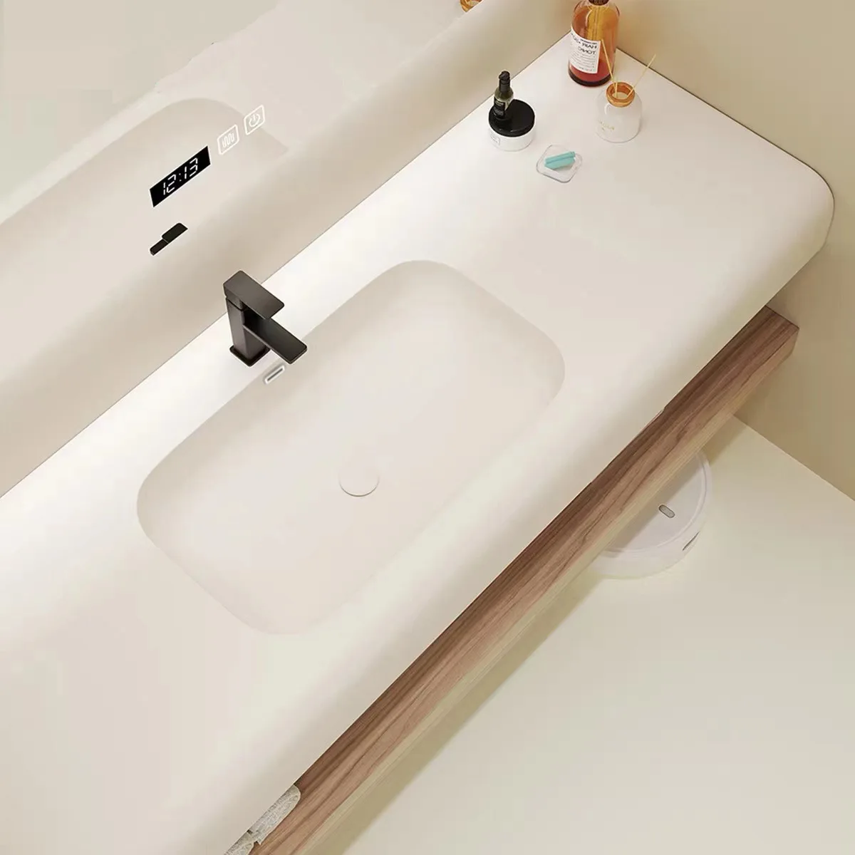 

High-end skin feeling integrated basin, bathroom cabinet, toilet, sink, washbasin cabinet combination,