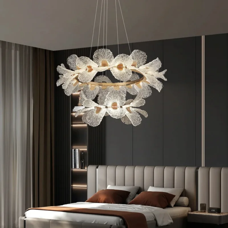 Duplex Staircase French Flowers Chandeliers Luxury Crystal Flower Chandelier for Living Room Villa Artistic Lights Fixture view 2