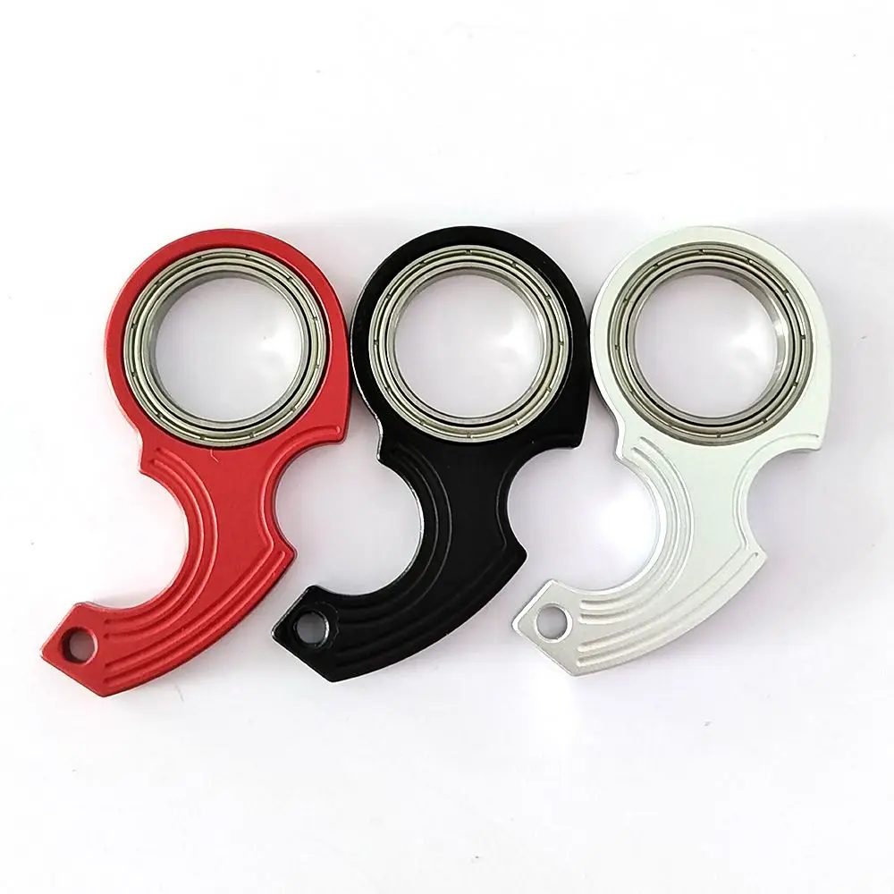 Aluminium Alloy Revolve Fingertip Keyring Anti-Anxiety Light Trendy Fingertip Rotation Keychain Creative Relieve Boredom