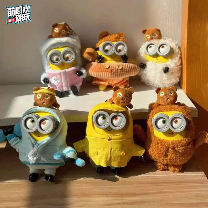 

New Spot Bob Jim Minions Friends Together Series Blind Box Vinyl Doll Toys Bag Pendant Sueprised Box Figurines Trendy Play Gifts