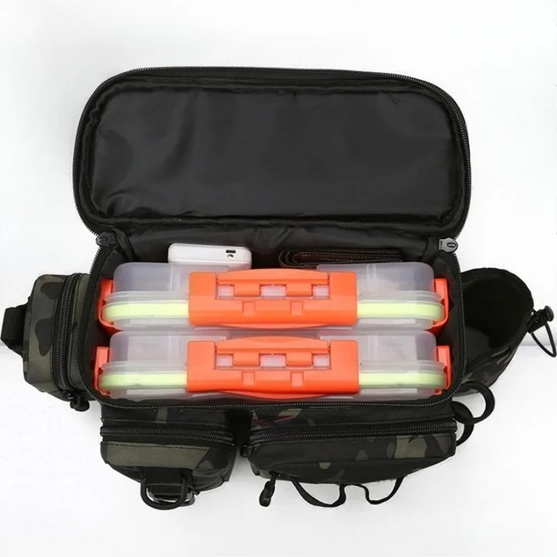 Men Fishing Tackle Bag Single Shoulder Crossbody Tactical Bags Waist Pack Fish Lures Gear Utility Storage Fishing Box Chest Bag