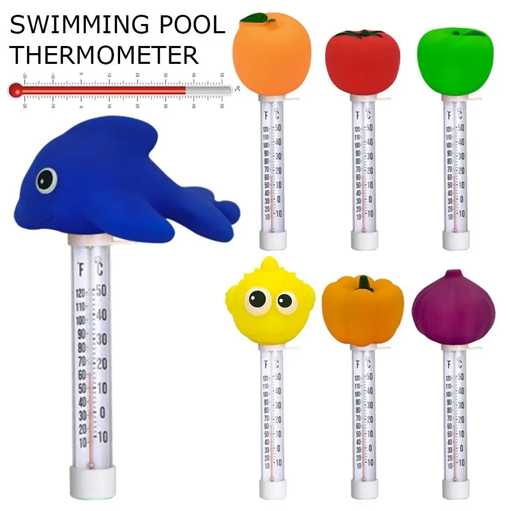 Cartoon Reinigingstool Multifunctionele Float Thermometer Zwembadthermometer Watertemperatuurmeter Binnen Binnen