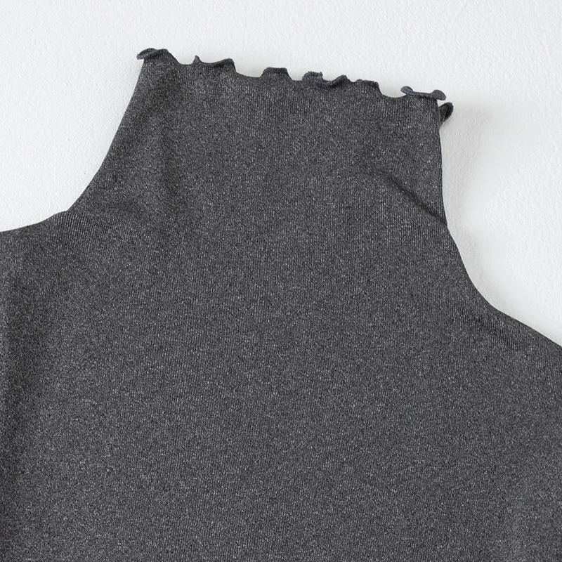 1/3 Stück Damen-Oberteil in Übergröße, warm, für Herbst/Winter, einfarbig, modisch, mit hohem Kragen, langärmelig, lässig, für den Alltag, Sport, bequem, trendig – Detail 15