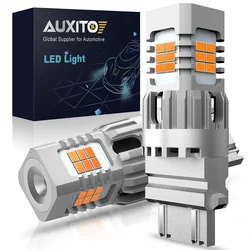 AUXITO 2Pcs Car Front Rear Arrow Lights 3157 P27W LED Turn Signal Lights Canbus T25 P27/7W LED Indicator Lamp Amber Super Bright