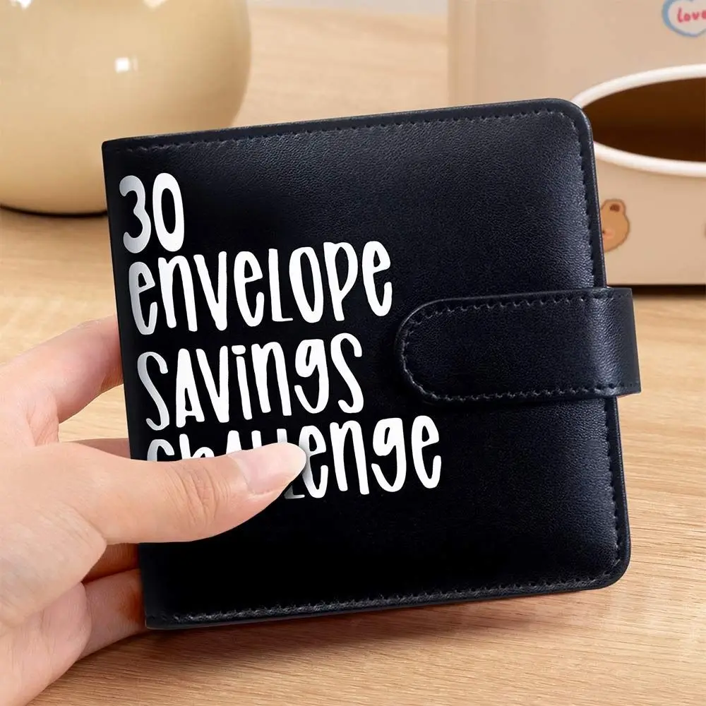Save Money 30 Envelopes Money Saving Challeng PU Large Capacity Mini Binder Savings Challenge Reusable Waterproof