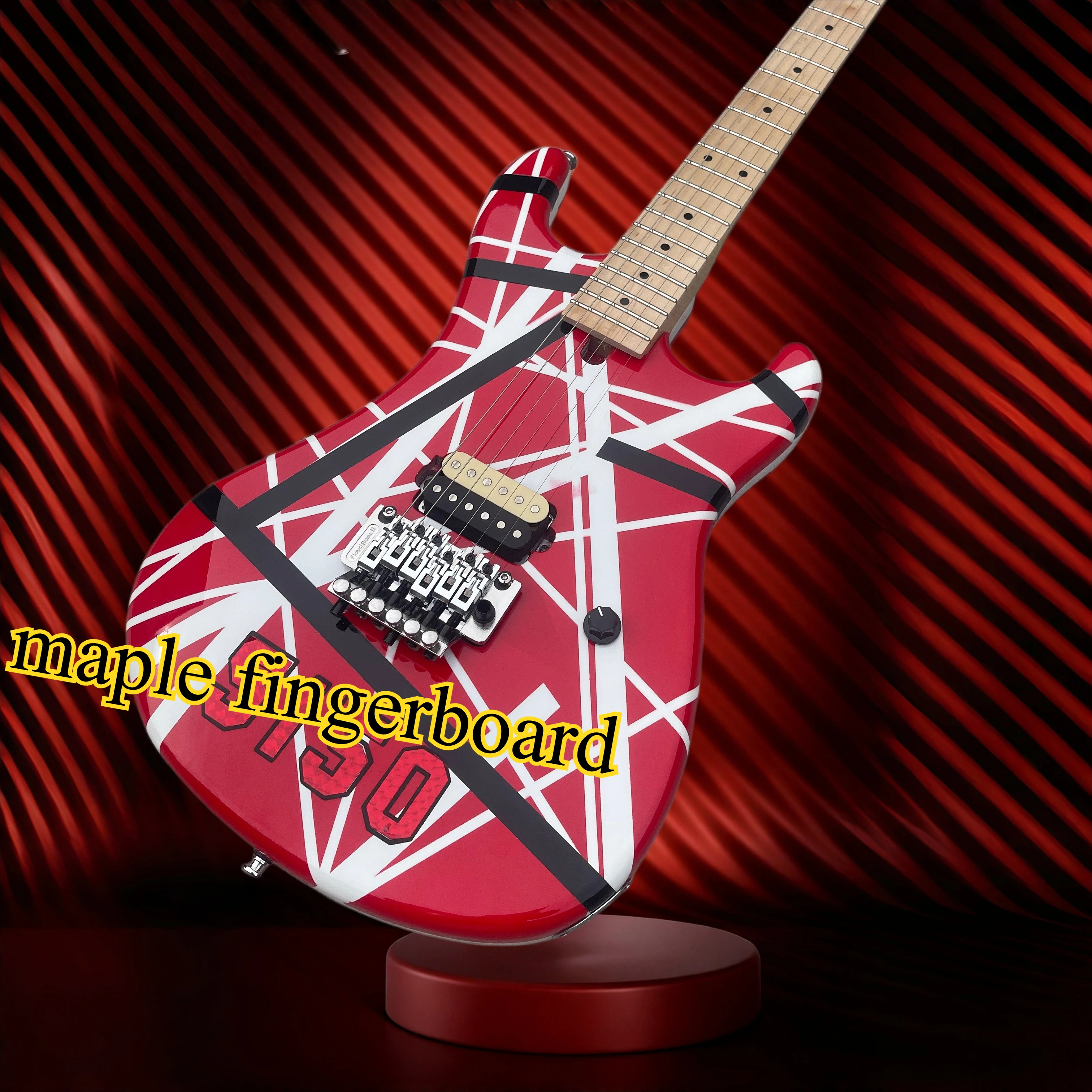 515 Electric Guitar with Red Black and White Stripes Single Pickup Double Lock Double Shake Vibrato Heavy Metal Fast Rock Guitar