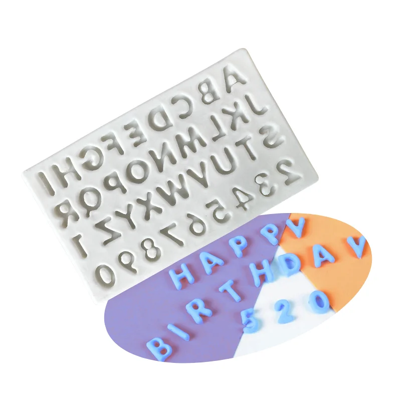 Cake Tools small alphabet letter cute baby silicone mold Decorating Cupcake topper chocolate Gumpaste fondant cake tool mould