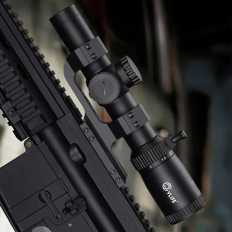 

1-6x24 EagleFeather LPVO RifleScope 30mm Cantilever Mount 5 Levels Red Green Illumination ReticleSecond Focal Plane Zero Reset