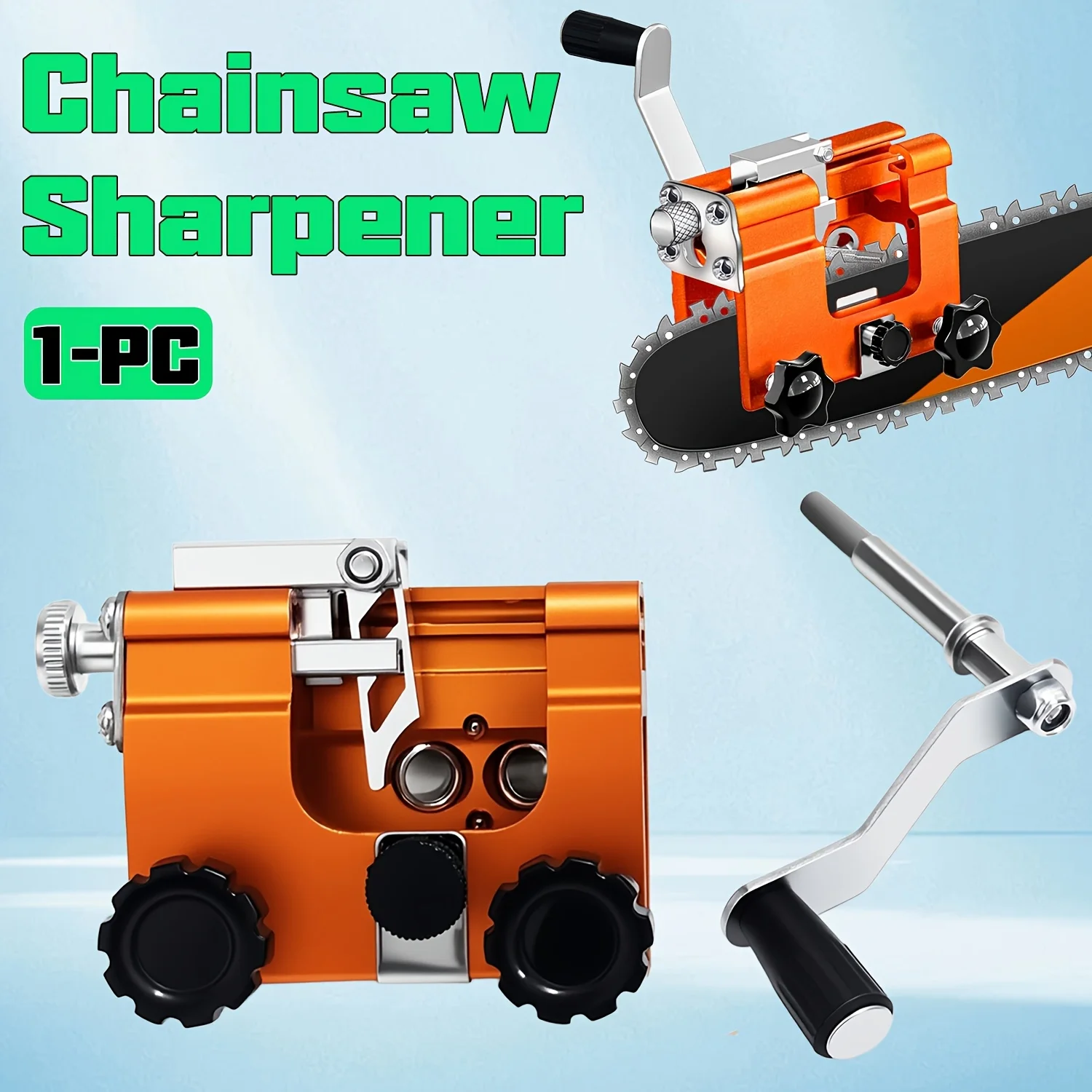 Fast Chain Sharpener, Chainsaw Sharpener Kit, Portable Hand Crank Chainsaw Chain Sharpener Set, for All Kind Of Chain Saws