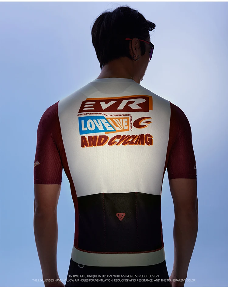 EVR Sommer Herren-Radtrikot Kurzarm Hochelastisch Atmungsaktives Radshirt Herren 3-Taschen Straßen- und Mountainbike-Oberteil – Detail 15
