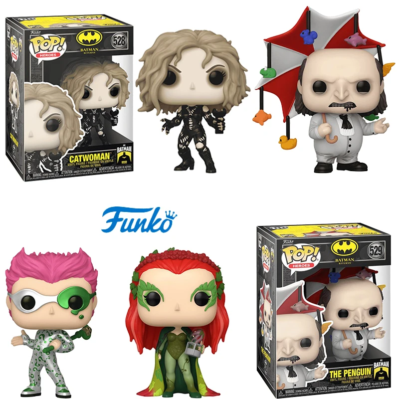 Funko Pop Batman Action Figure Anime Poison Ivy Edward Nygma Penguin Selina Kyle Vinyl Model Toy Figurine Desktop Ornament Gifts