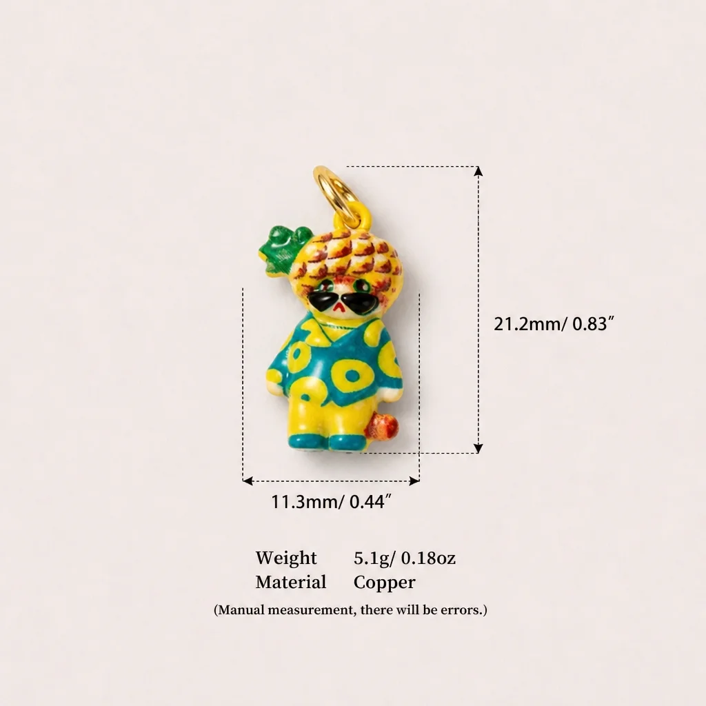 Niedliche und frische, beliebte Dopamin-Fruchtserie: Erdbeer-Trauben-Katzen-DIY-Anhänger für Schmuck. – Detail 6