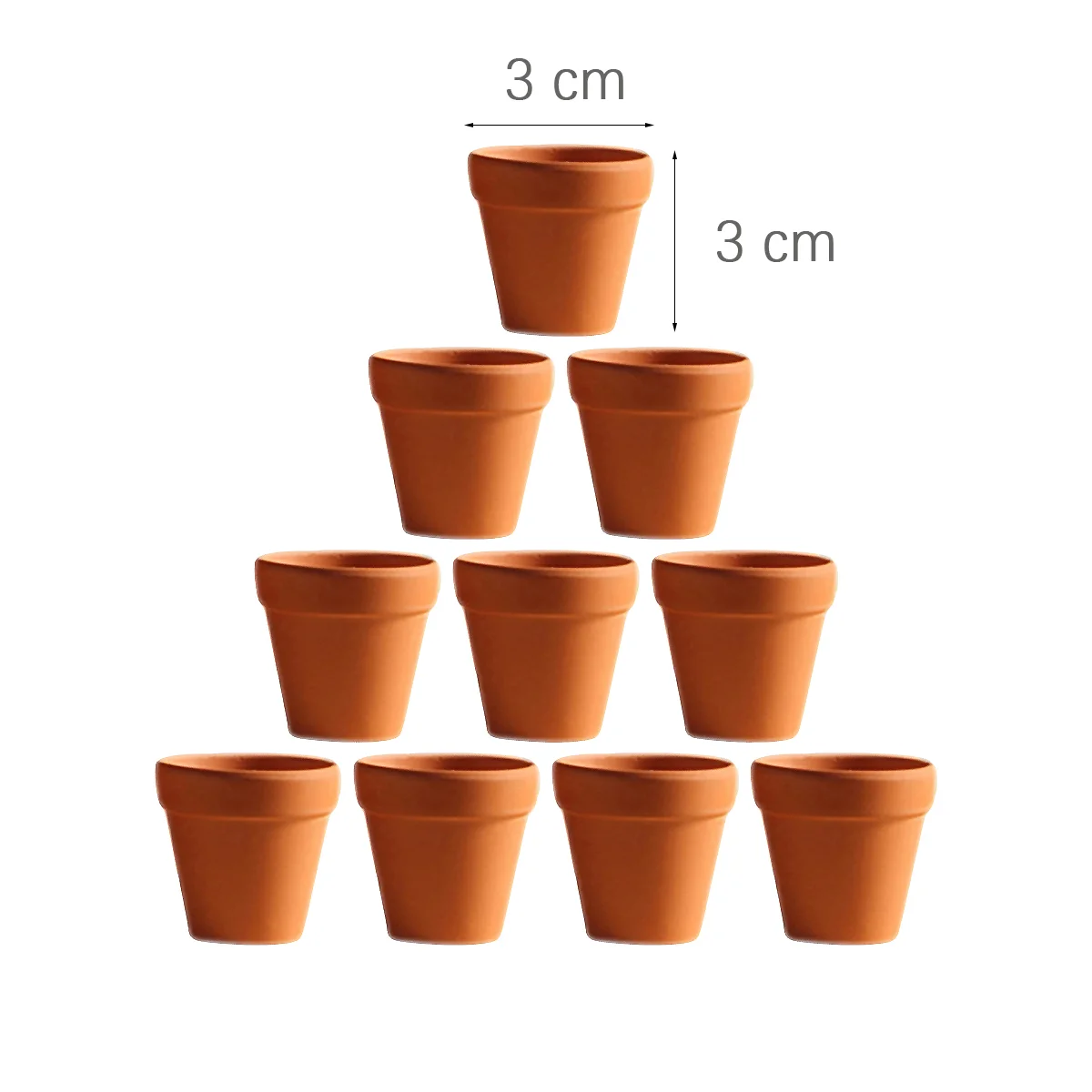 20pcs Red Pottery Flower Pot Terracotta Pot with Hole Pottery Clay for Cacti and Succulent Plants (3 x 3cm)