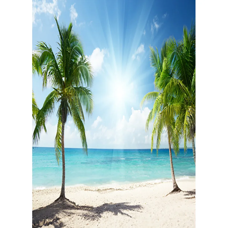 Estate Tropical Sea Beach Palms Tree Photography Background Natural Scenic Photo fondali Photocall Photo Studio 1911 CXZM-01