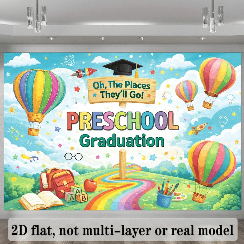 Kids Education Banner - Pano de Fundo para Formatura Pré-escolar,