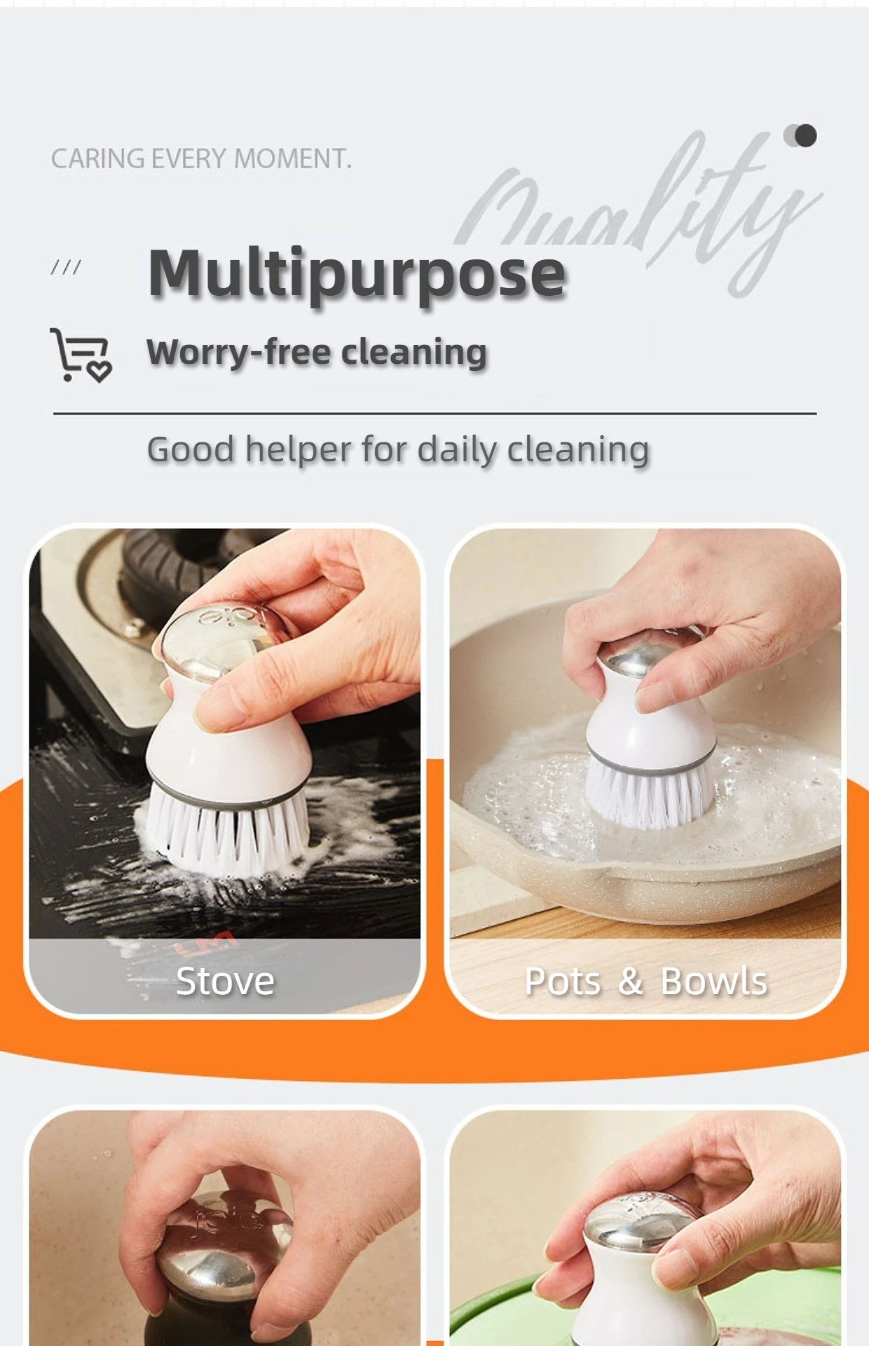 brabantia Spazzola per Piatti con Dosatore di Sapone - - Shop online Italia