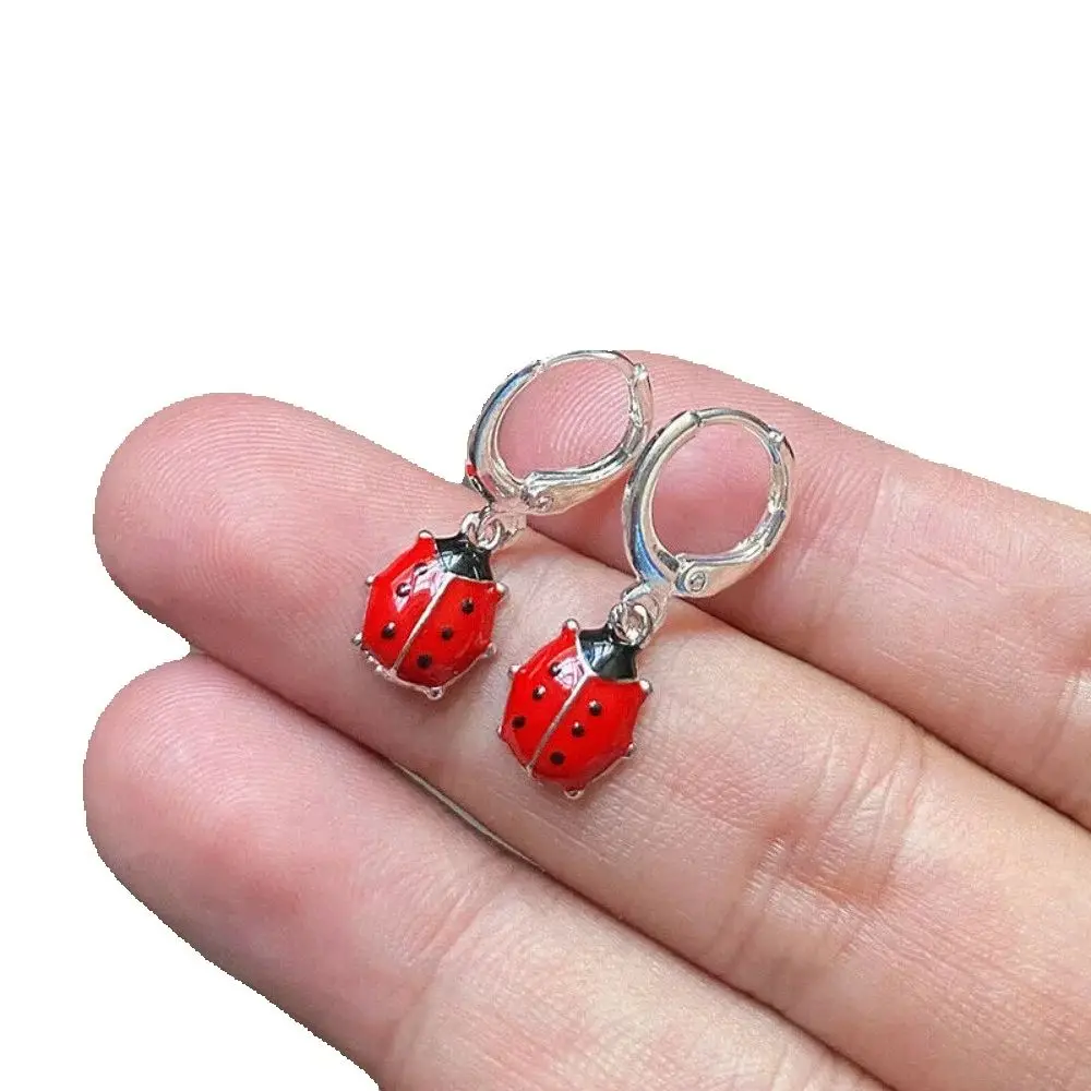 Creative Stylish Girl Cute Ladybug Earrings Ladies Cute Insect Pendant Earrings Children Party Accessories