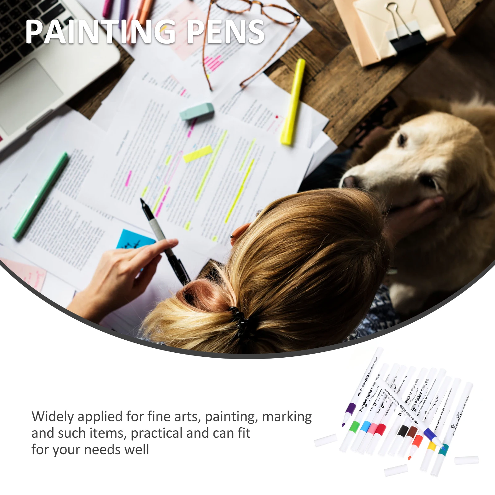 

12 pcs Children Painting Pens Quick Craft Markers For Diy Graffiti Art Supplies Painting Pens For Rocks Canvas Glass