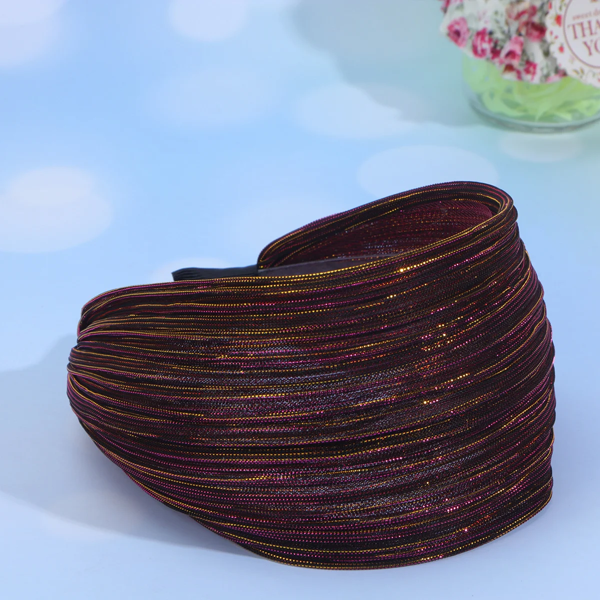 طوق شعر من القماش الأرجواني العريض للنساء، عصابة رأس من الدانتيل، ملابس يومية، هدية اجتماعات الحفلات، إكسسوار شعر بسيط وأنيق، تصميم فريد من نوعه #5