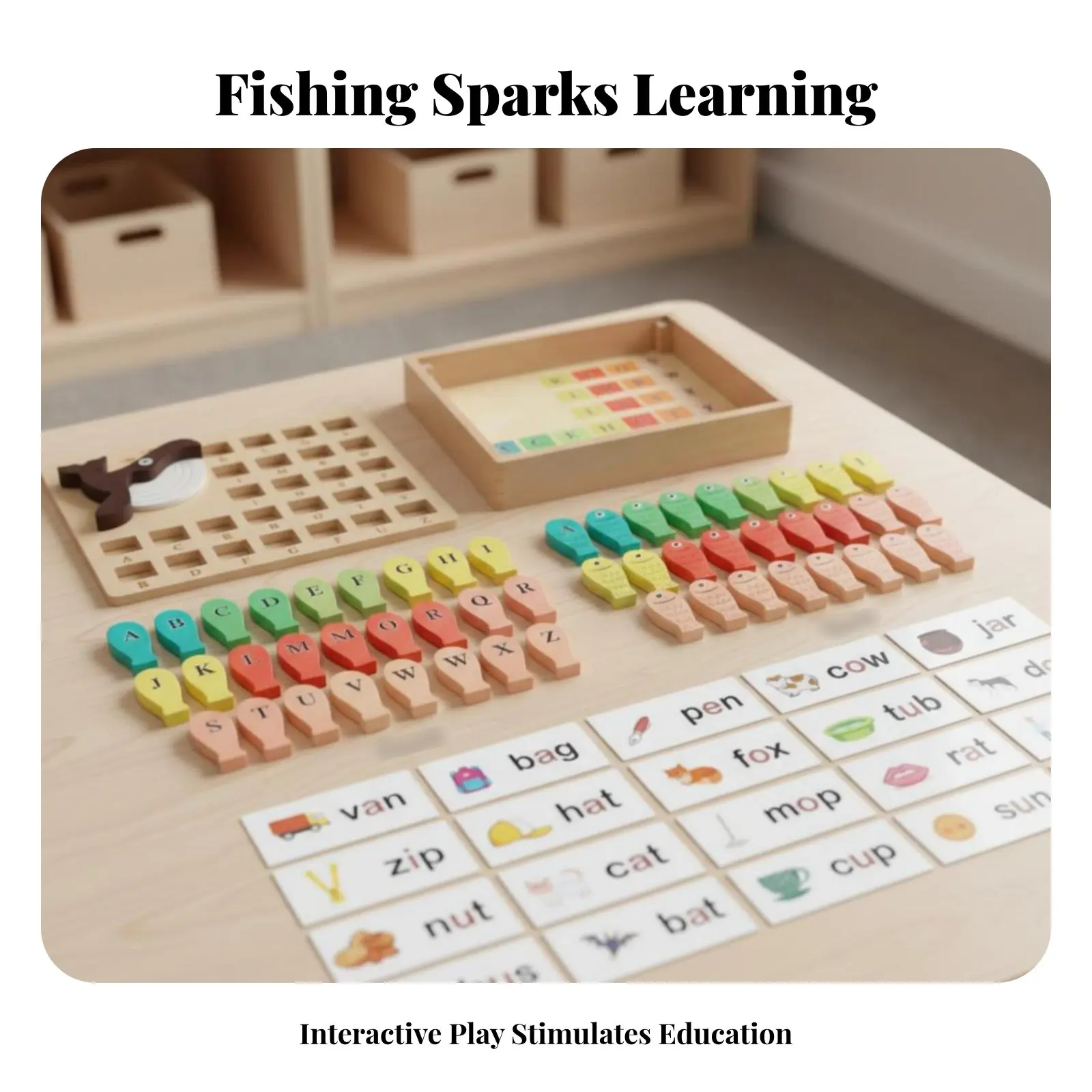 魅力的なアルファベット釣りゲーム-手と視覚の協調性-魅力的な釣りゲーム-アルファベット学習玩具-微細運動スキル