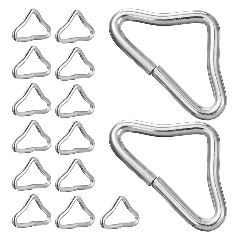 25 Pcs Trampoline Triangle Ring Metal Buckles Professional Parts Rings Portable