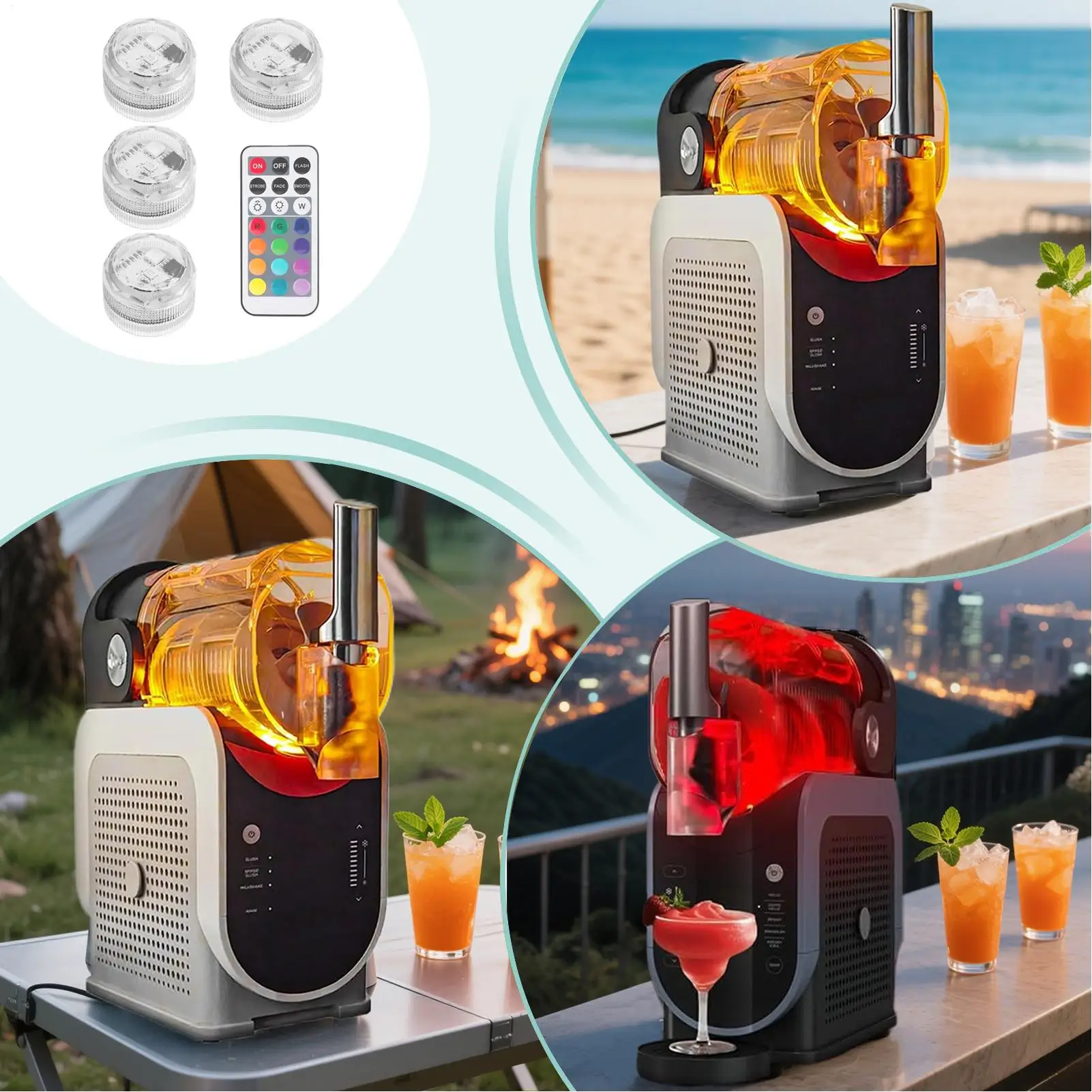  Mini Submersible LED Lights 13 Colors & 4 Modes Design Reusable LED Light with Remote Control