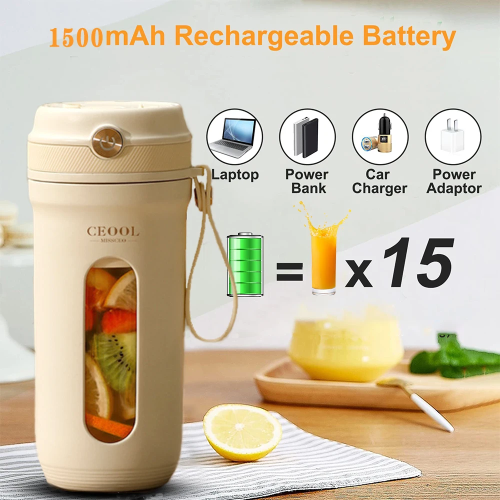 Mini Portable Blender  Electric Fruit Juicer Mixers  Smoothie  Blenders   Multifunction Usb Rechargeable Handheld Juicer Cup