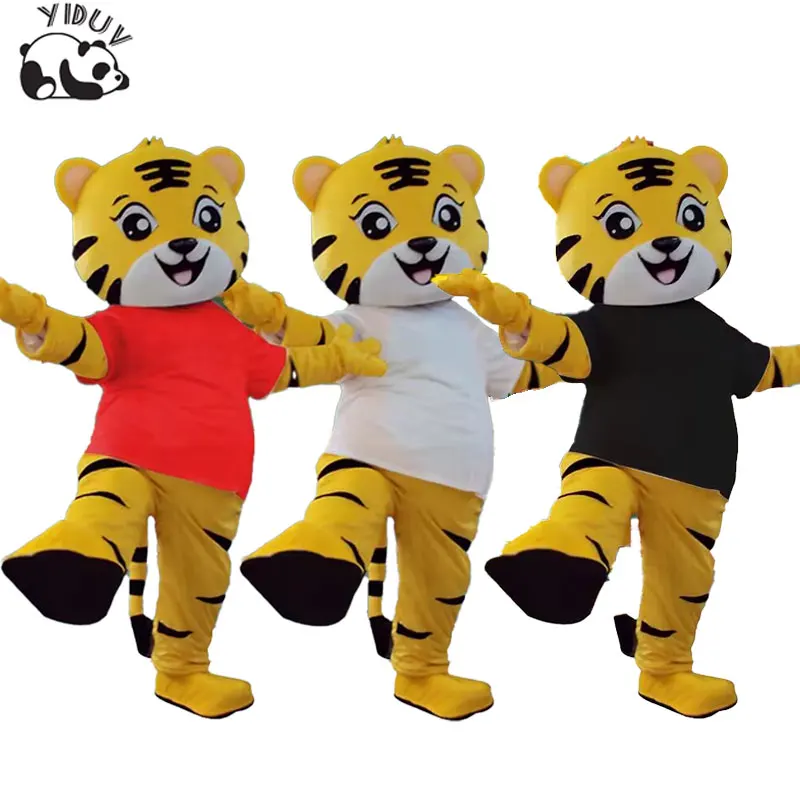 Bonito tigre mascote dos desenhos animados trajes para adultos, andando pelúcia desempenho adereços, boneca roupas, natal e halloween cosplay