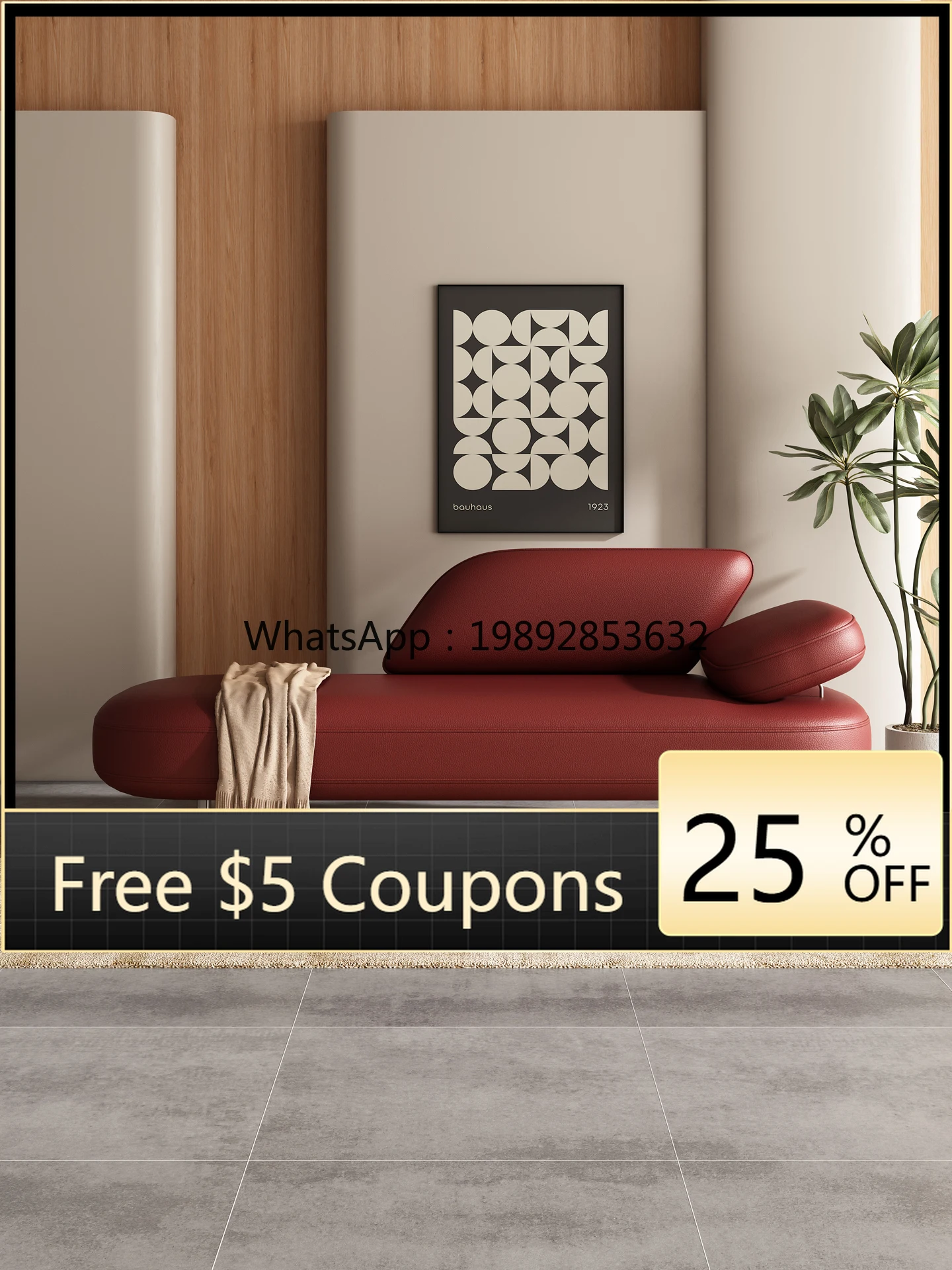 

LYY Chaise Lounge Modern Minimalist Bedroom Sofa Living Room Leisure Recliner Italian Minimalist Genuine Leather Small Sofa
