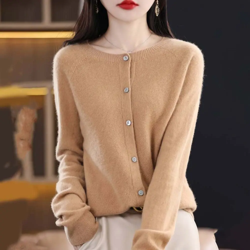 แฟชั่น WARM Wool Pullover ผู้หญิงหลวม Slim เสื้อถักสีทึบ O-คอแคชเมียร์เสื้อสเวตเตอร์ถักผู้หญิง