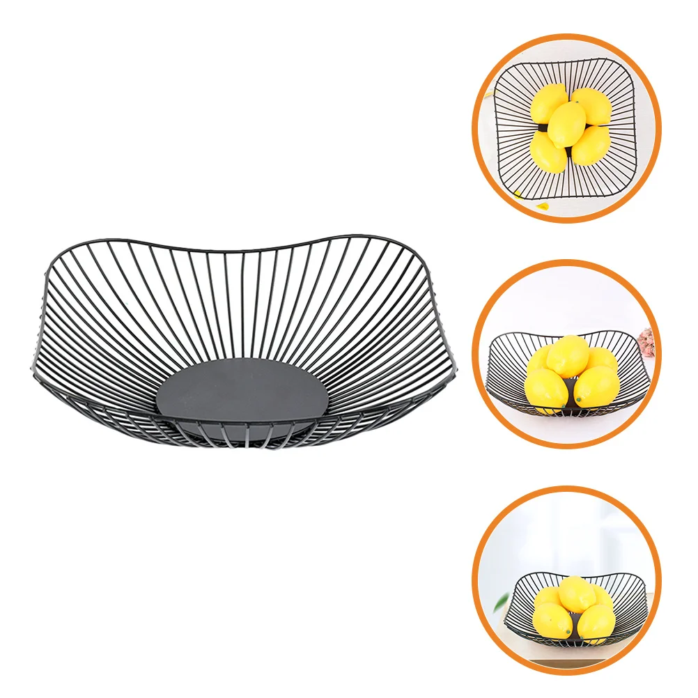 

Iron Fruit Basket Sturdy Household Vegetable Storage Desktop Holder Multifunctional Kitchen Fruit Bowl Storage Basket