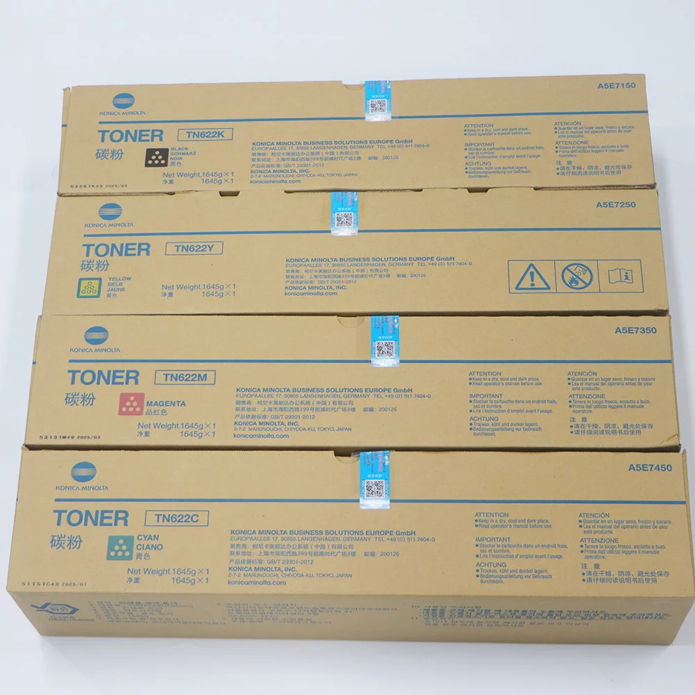 1set 4X TN622 Original CMYK Toner Cartridge for Konica Minolta Bizhub Press C1085 C1100 AccurioPress C6085 C6100 TN622CMYK