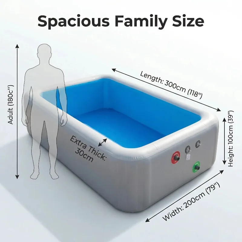 Customized portable PVC large-capacity home outdoor rectangular above-ground inflatable swimming pool accessories (with cover)