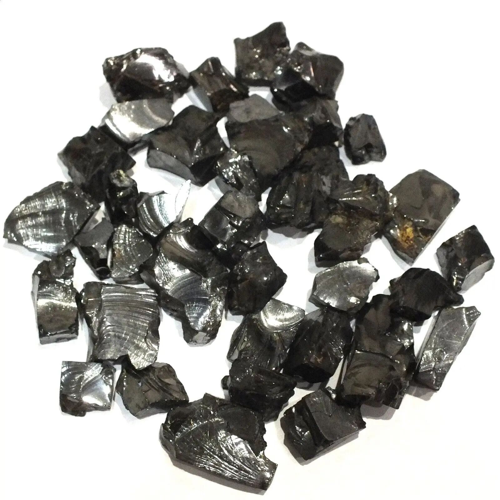 Shungite Elite Stones for Water Purification, 25 g of Silvery Shine Raw Elite Noble Shungite Detoxification Stones for Water Fil