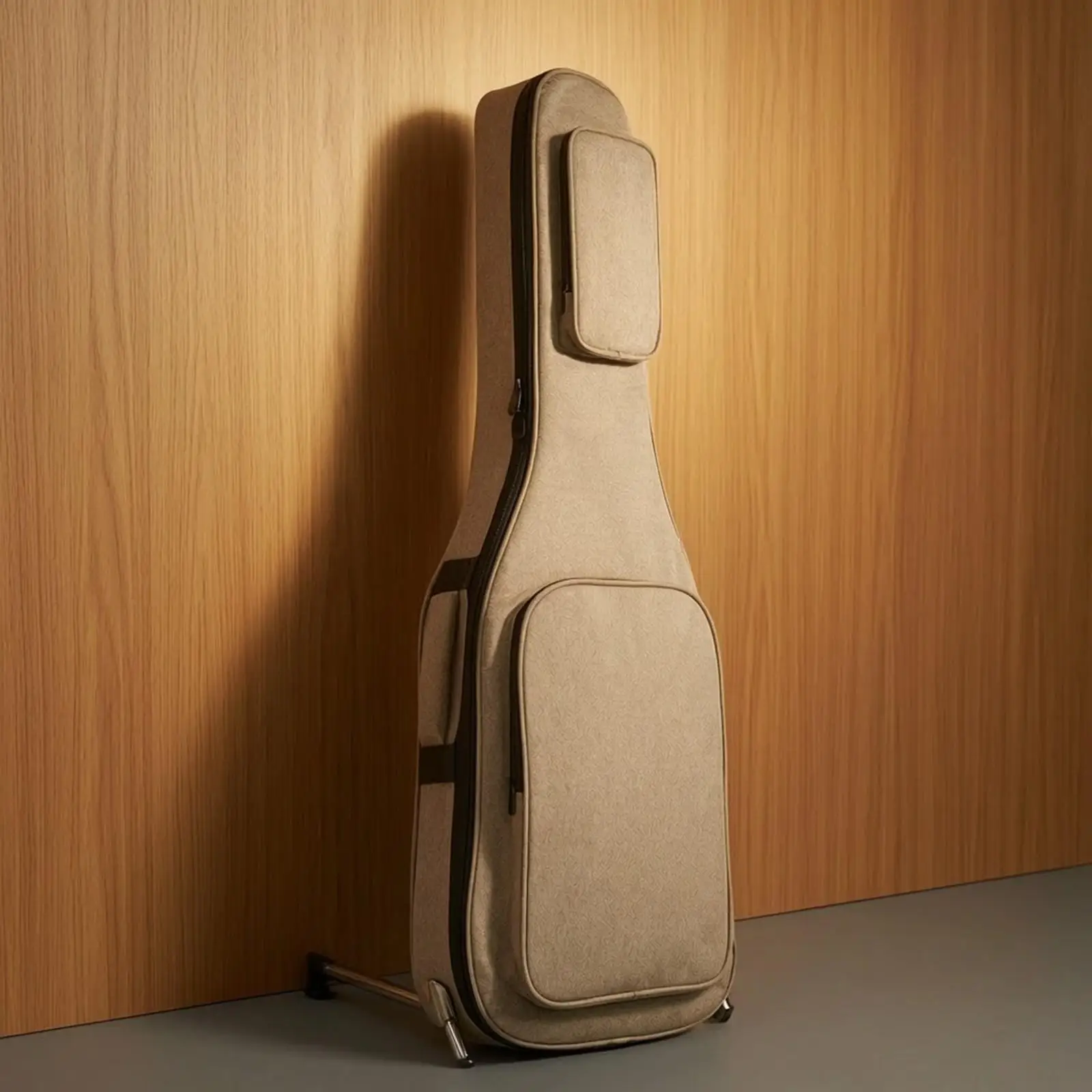 Shockproof Electric Guitar Case with Smooth Nylon Lining and Multiple Pockets for Music Gear