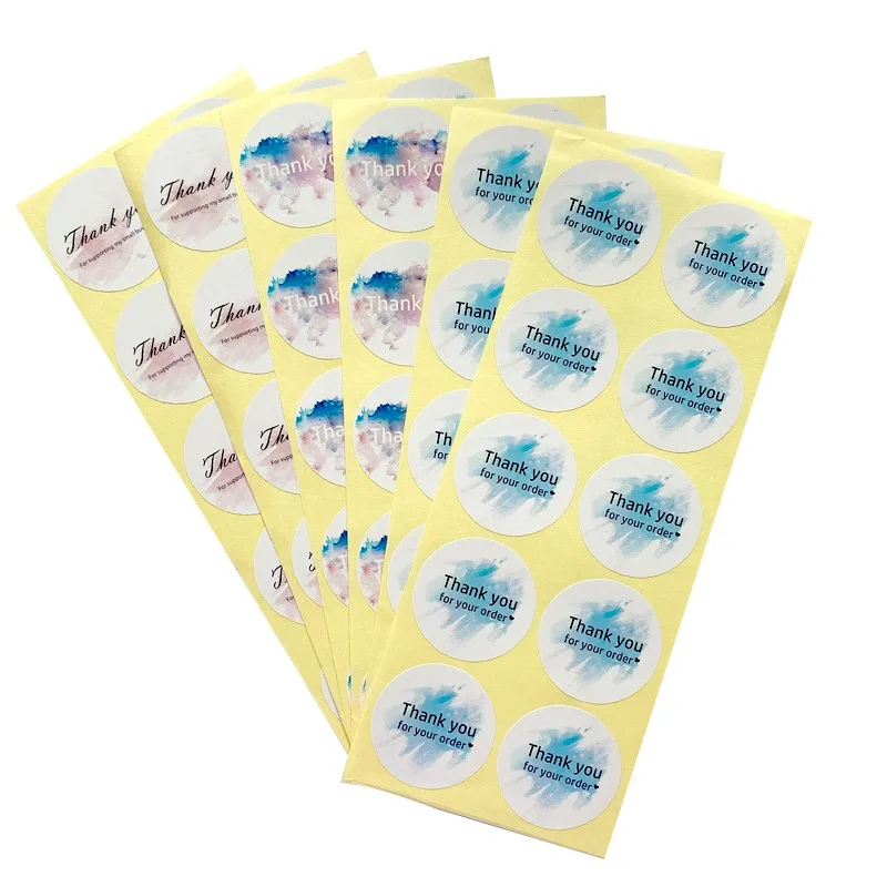 100pcs Adhesive Sealing Sticker Round 3.5cm Thank You For Your Order Stationery Student Scrapbook Decoration Packaging