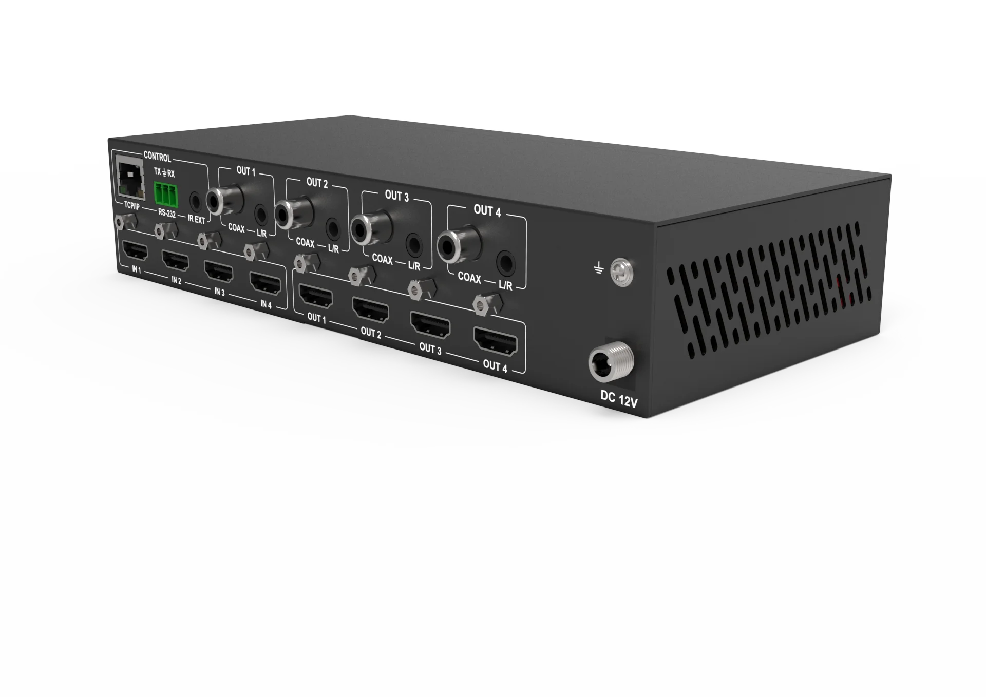 HDMI Matrix Switch 4x4, 4K HDMI Matrix Switcher Splitter 4 in 4 Out Box Dengan EDID untuk Sistem Home Theatre