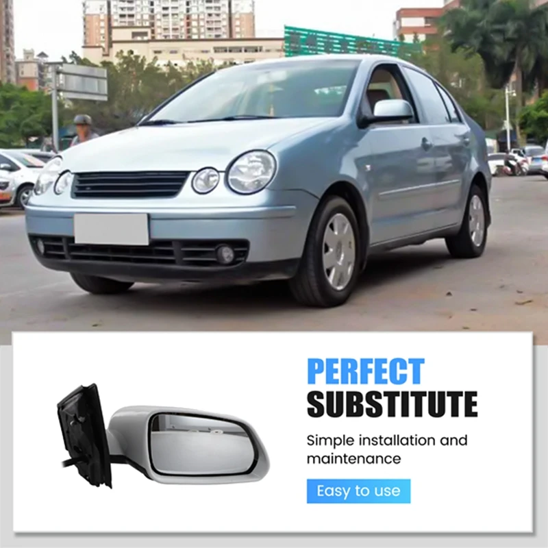 Car 6Q1857508P9B9 Rearview Mirror Reflector Door Wing Side Mirror Assembly For Volkswagen VW Polo 2006-2010