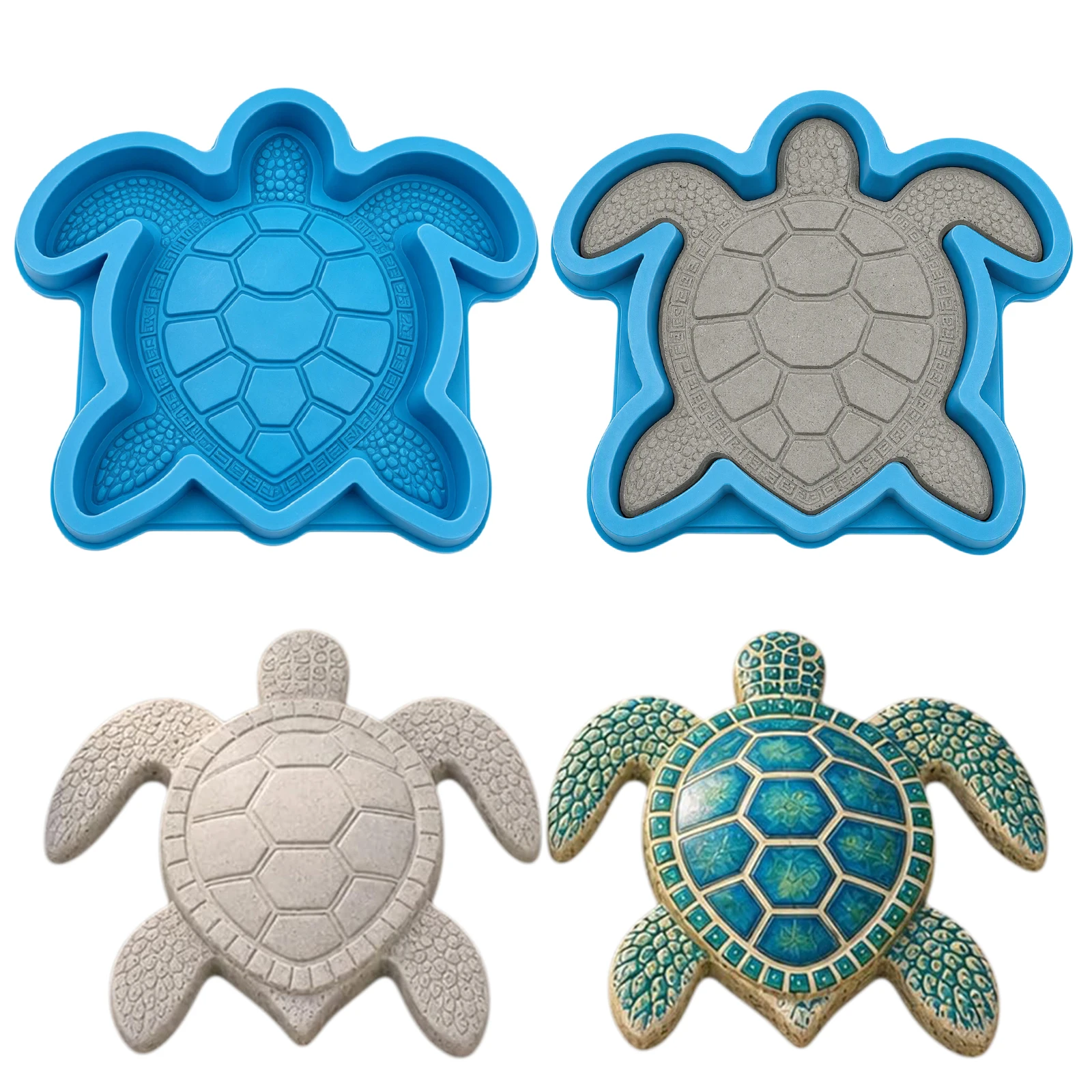 Garden Decor Silicone Ocean Theme Reusable Concrete Stepping Stone Path Cement Plaster Resin DIY